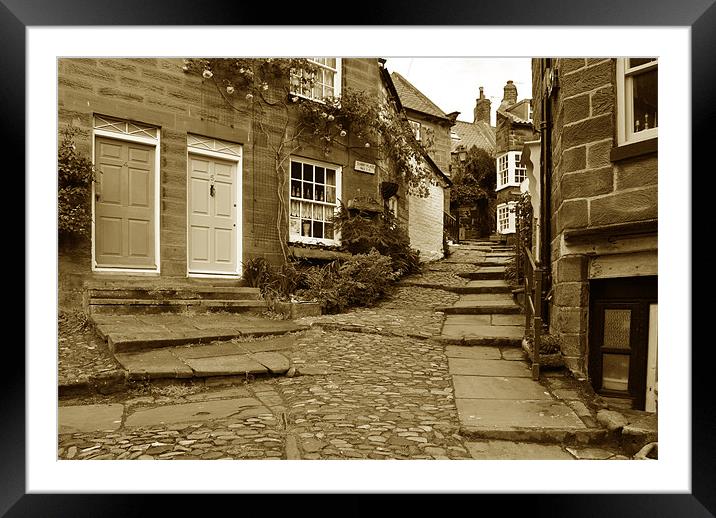 A Little Street in Robin Hoods Bay Framed Mounted Print by graham young