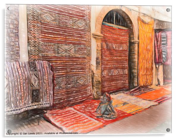 Carpets For Sale  In Essaouira Acrylic by Ian Lewis
