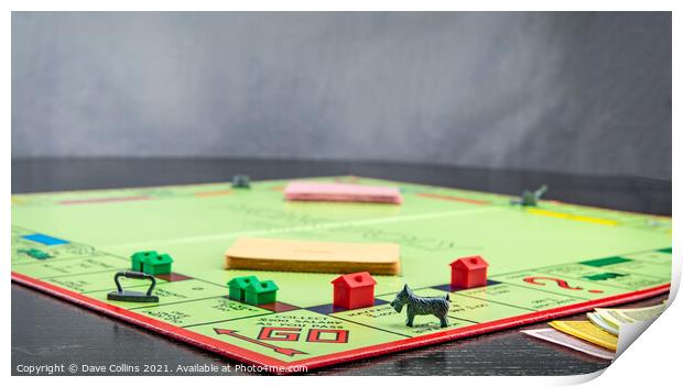 Passing Go on a Monopoly Board Print by Dave Collins