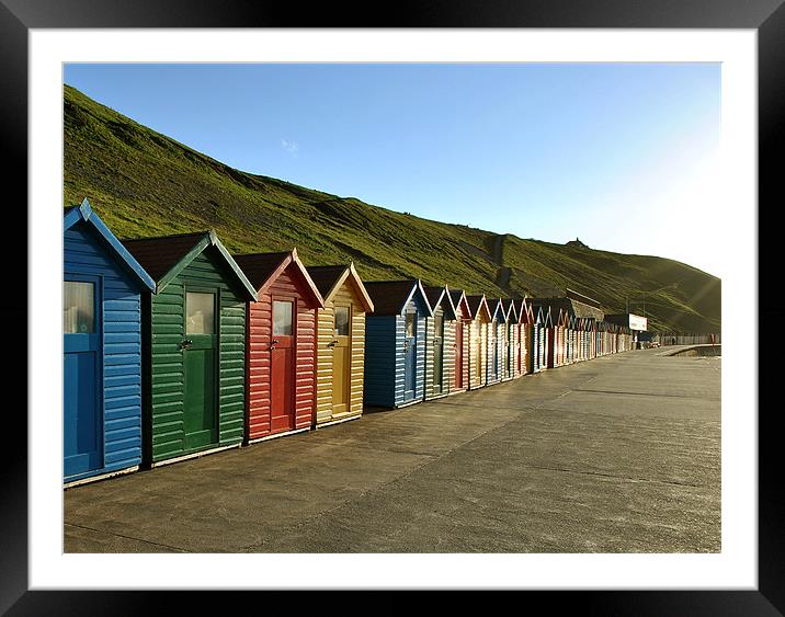 Beach Huts at Whitby Framed Mounted Print by graham young