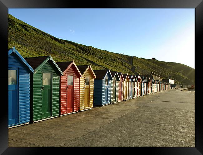 Beach Huts at Whitby Framed Print by graham young