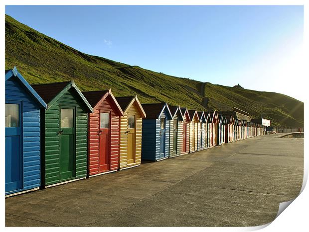 Beach Huts at Whitby Print by graham young