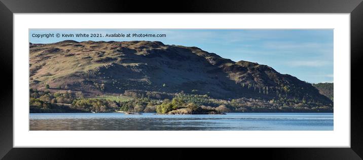 Ullswater  panorama with evening light Framed Mounted Print by Kevin White
