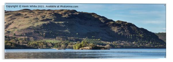 Ullswater  panorama with evening light Acrylic by Kevin White