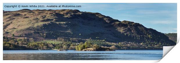 Ullswater  panorama with evening light Print by Kevin White