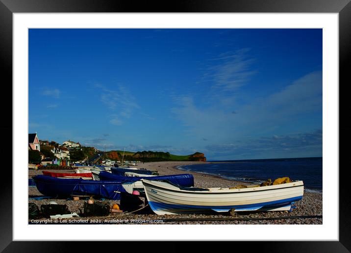 Budleigh Beach  Devon Framed Mounted Print by Les Schofield