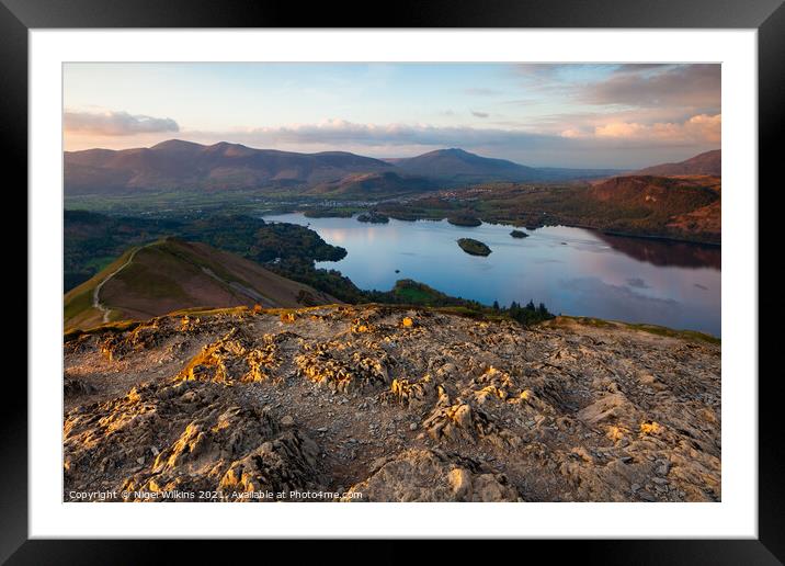A View From Cat Bells Framed Mounted Print by Nigel Wilkins