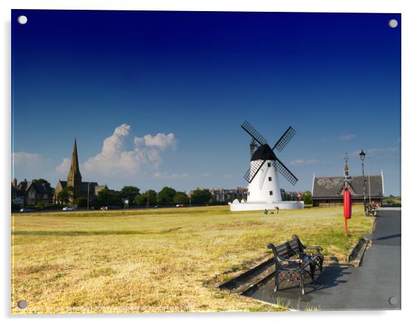 Majestic Lytham Windmill Acrylic by Les Schofield