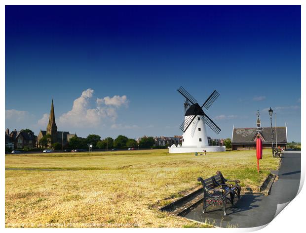 Majestic Lytham Windmill Print by Les Schofield