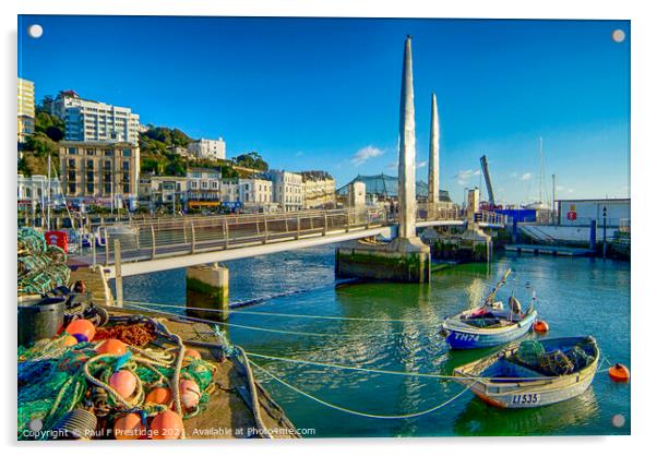 Torquay Harbour Bridge Acrylic by Paul F Prestidge