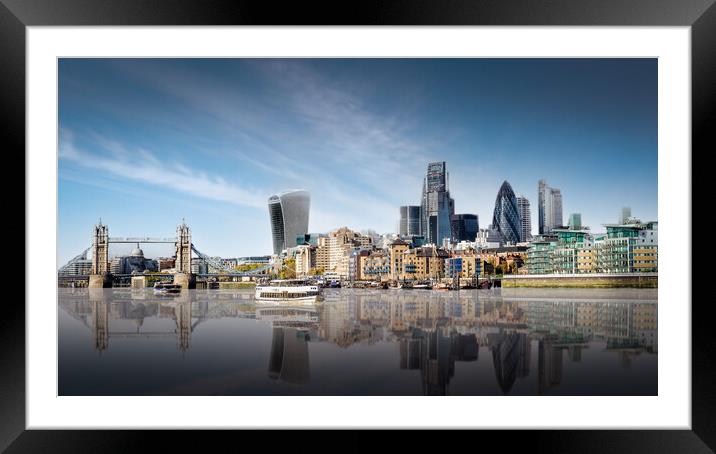 City of London and Tower Bridge Framed Mounted Print by Mark Jones