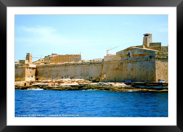 St. Elmo fort at Valletta, Malta. Framed Mounted Print by john hill