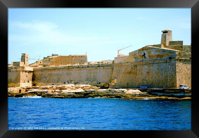 St. Elmo fort at Valletta, Malta. Framed Print by john hill