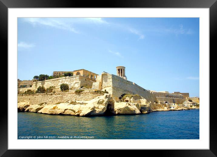 Siege Bell in the Grand harbour at Malta. Framed Mounted Print by john hill