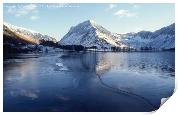 Winter Wonderland at Buttermere Print by Derek Daniel