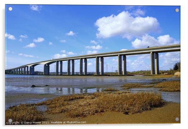  Low tide Orwell  Bridge Suffolk Acrylic by Diana Mower