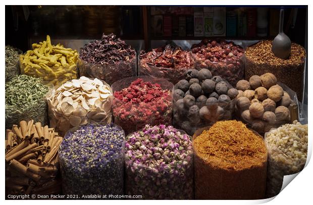 Spices from the famous Dubai Spice Souk Print by Dean Packer