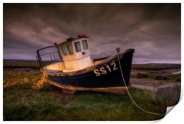 Penclawdd fishing boat Print by Leighton Collins