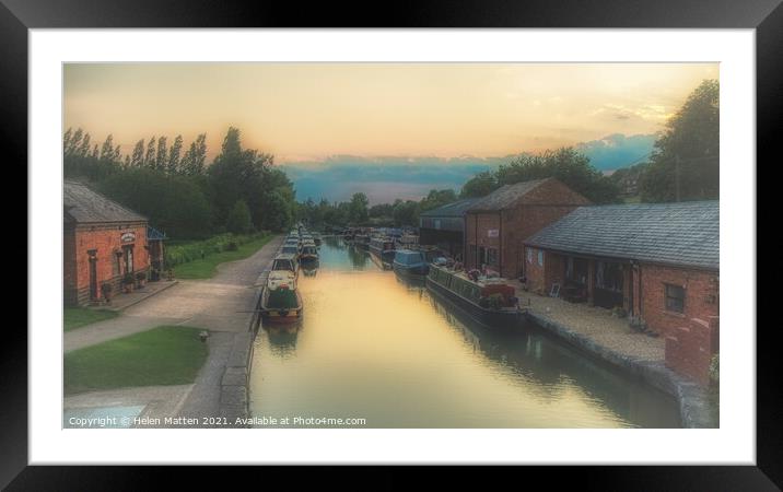 Dreamy Sunset on the Braunston grand union Canal Framed Mounted Print by Helkoryo Photography