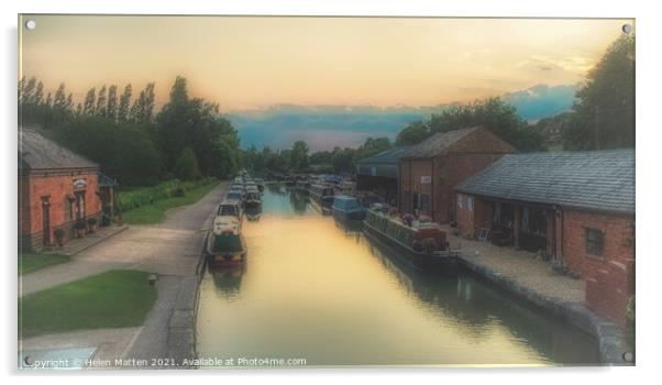 Dreamy Sunset on the Braunston grand union Canal Acrylic by Helkoryo Photography