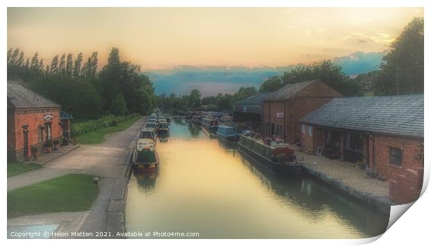 Dreamy Sunset on the Braunston grand union Canal Print by Helkoryo Photography
