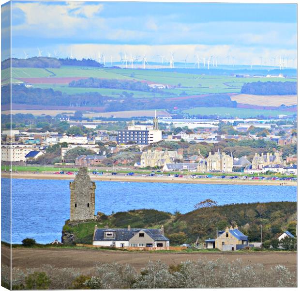 Greenan Castle and Ayr Canvas Print by Allan Durward Photography