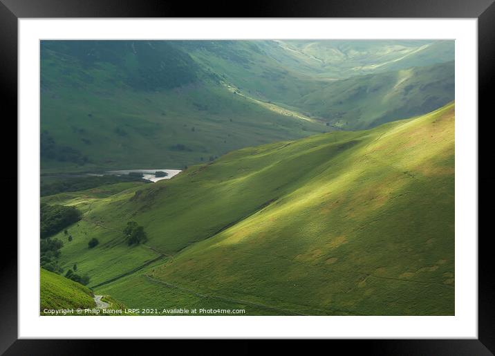 Newlands Pass looking to Crummock Water Framed Mounted Print by Philip Baines