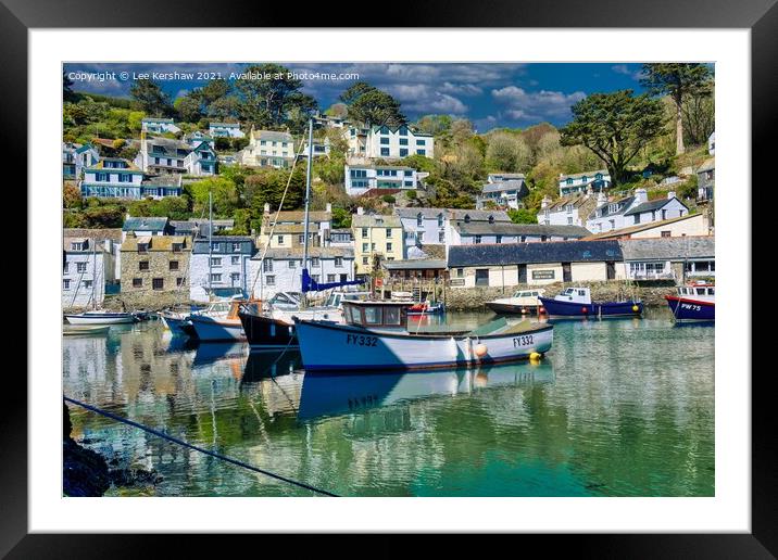 Serene Reflections: Tranquil Fishing Boats in Polp Framed Mounted Print by Lee Kershaw