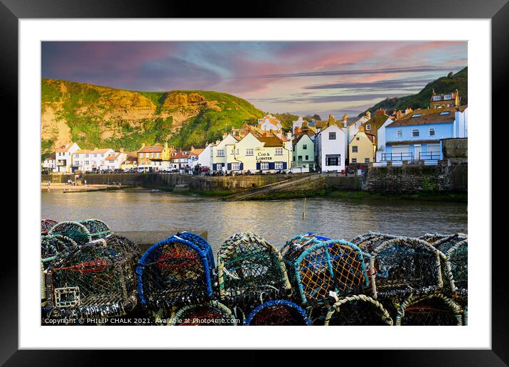 Late summers evening at Staithes 549 Framed Mounted Print by PHILIP CHALK