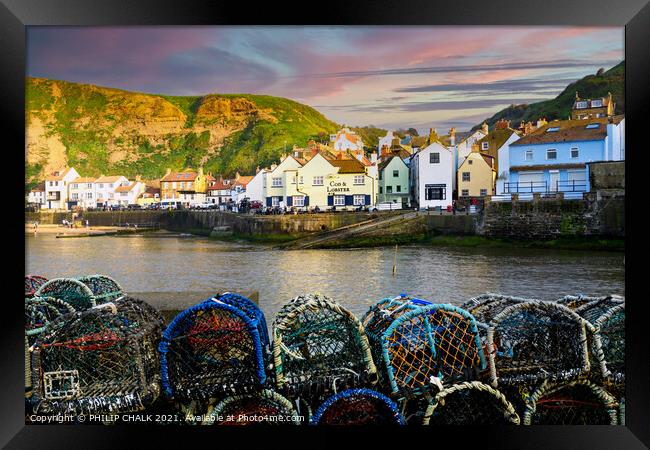Late summers evening at Staithes 549 Framed Print by PHILIP CHALK