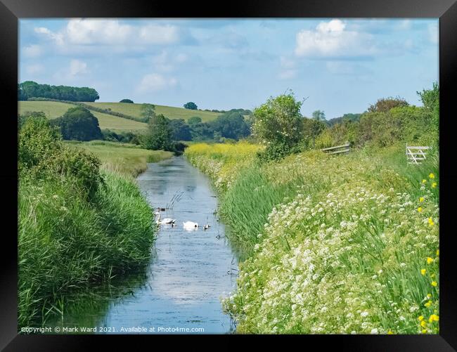 Royal Military Canal at Pett Level Sussex. Framed Print by Mark Ward