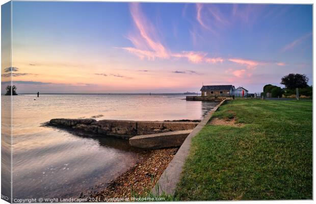 Fishbourne Green Sunset Canvas Print by Wight Landscapes