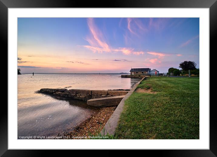 Fishbourne Green Sunset Framed Mounted Print by Wight Landscapes