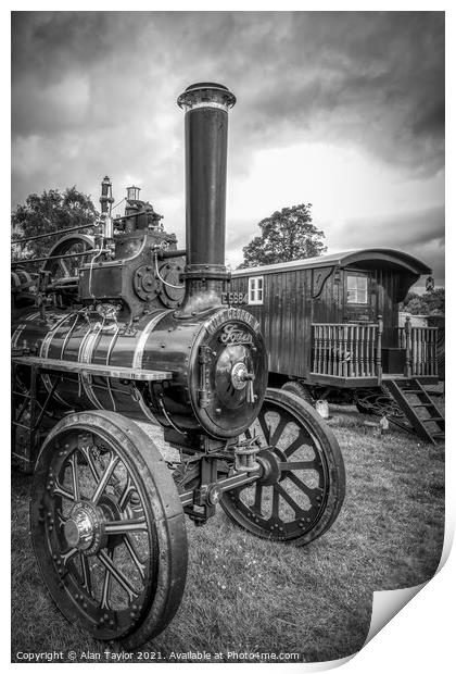 King George V Traction Engine Print by Alan Taylor