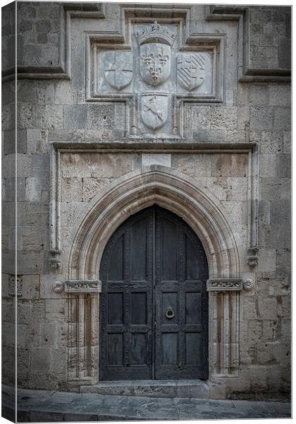 Rhodes Street of the Knights Arch Doorway Canvas Print by Antony McAulay