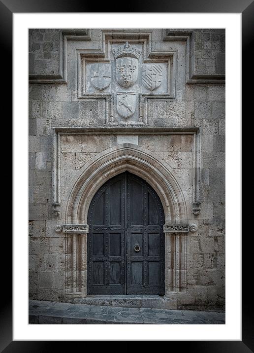 Rhodes Street of the Knights Arch Doorway Framed Mounted Print by Antony McAulay