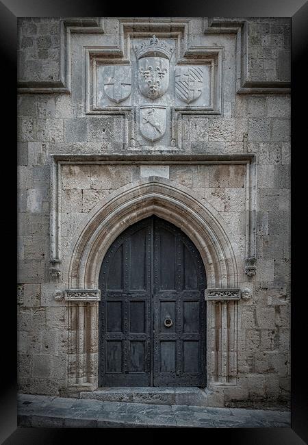 Rhodes Street of the Knights Arch Doorway Framed Print by Antony McAulay