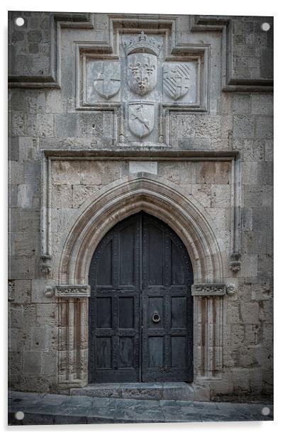 Rhodes Street of the Knights Arch Doorway Acrylic by Antony McAulay