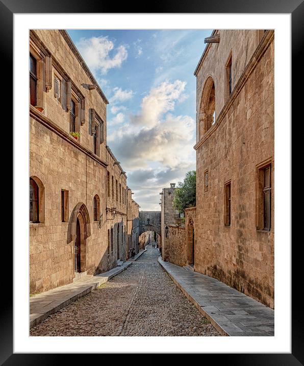 Rhodes Street of the Knights in the Old Town Framed Mounted Print by Antony McAulay