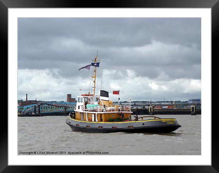Brocklebank Tugboat Framed Mounted Print by Lilian Marshall