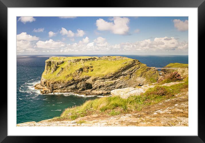 Tintagel Island on the North Coast of Cornwall Framed Mounted Print by Michael Shannon