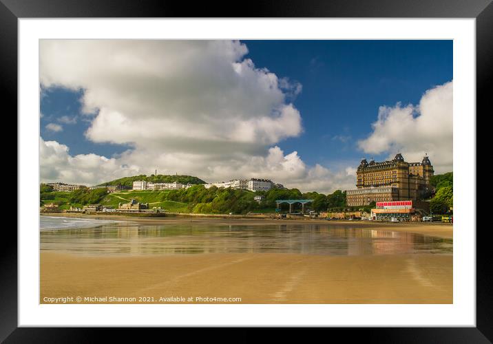 The Sands, Scarborough South Bay, North Yorkshire Framed Mounted Print by Michael Shannon