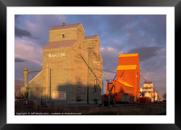 Elevator row in Nanton  Framed Mounted Print by Jeff Whyte