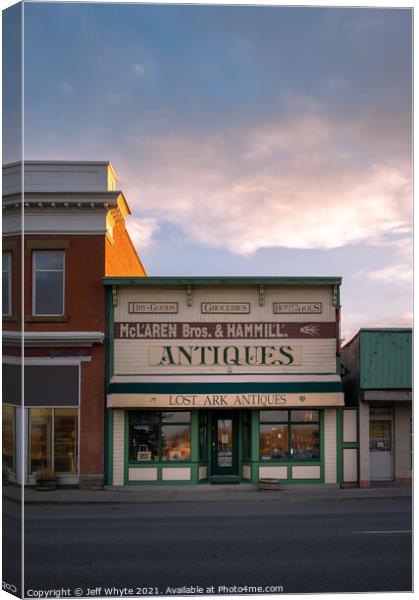 Historic buildings in Nanton Canvas Print by Jeff Whyte