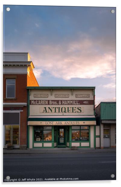 Historic buildings in Nanton Acrylic by Jeff Whyte