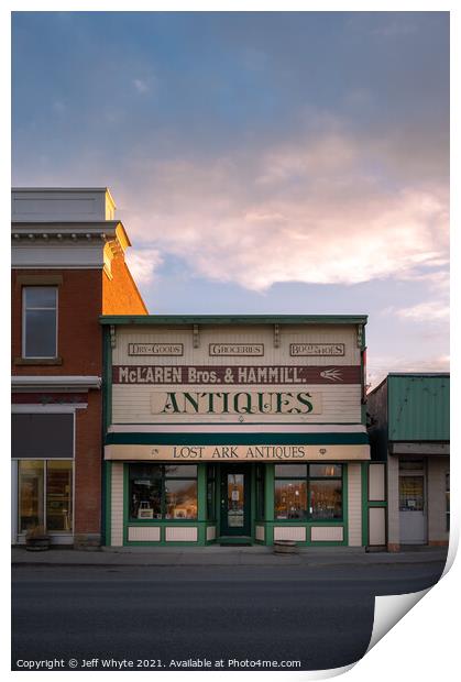 Historic buildings in Nanton Print by Jeff Whyte