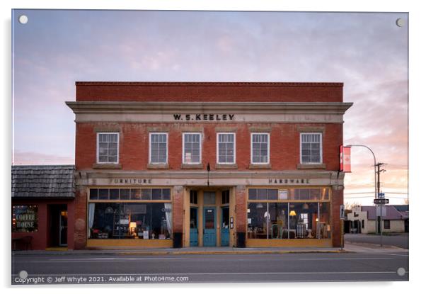 Historic buildings in Nanton Acrylic by Jeff Whyte