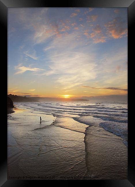 Last dip in the sea Framed Print by Stephen Wakefield