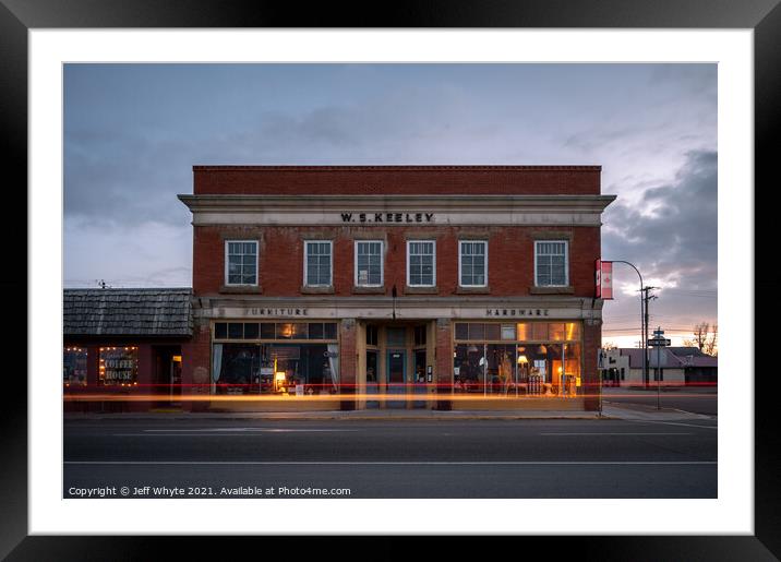 Historic buildings in Nanton Framed Mounted Print by Jeff Whyte
