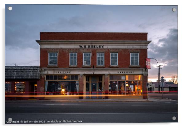 Historic buildings in Nanton Acrylic by Jeff Whyte